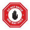 Do Not Enter One Way Aisle with Icon Stop Circular - Floor Sign Do Not Enter One Way Aisle with Icon Stop Circular - Floor Sign