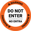 Warning Do Not Enter Bilingual Spanish Circular - Floor Sign