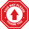 This Way Please Thank You with Arrow Stop - Floor Sign