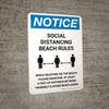 Notice Social Distancing Beach Rules Portrait - Wall Sign Notice Social Distancing Beach Rules Portrait - Wall Sign