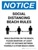 Notice Social Distancing Beach Rules Portrait - Wall Sign Notice Social Distancing Beach Rules Portrait - Wall Sign