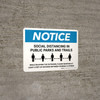 Notice Social Distancing In Public Parks And Trails Landscape - Wall Sign Notice Social Distancing In Public Parks And Trails Landscape - Wall Sign
