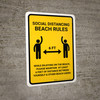 Social Distancing Beach Rules Portrait - Wall Sign Social Distancing Beach Rules Portrait - Wall Sign