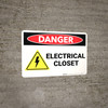 Danger: Electrical Closet - Wall Sign