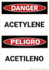 Danger: Acetylene Bilingual Spanish - Wall Sign Danger: Acetylene Bilingual Spanish - Wall Sign
