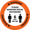 Warning: Please Maintain Social Distance with Icon Circular - Floor Sign Warning: Please Maintain Social Distance with Icon Circular - Floor Sign