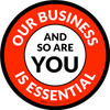 Our Business Is Essential And So Are You Red Circular - Floor Sign