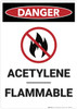 Danger: Acetylene Flammable - Wall Sign