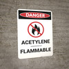 Danger: Acetylene Flammable - Wall Sign