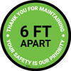 Thank You For Maintaining 6 Ft Apart Green Circular - Floor Sign Thank You For Maintaining 6 Ft Apart Green Circular - Floor Sign