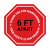 Thank You For Maintaining 6 Ft Apart Stop Circular - Floor Sign