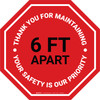 Thank You For Maintaining 6 Ft Apart Stop - Floor Sign