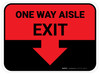 One Way Aisle Exit with Arrow Red Rectangle - Floor Sign One Way Aisle Exit with Arrow Red Rectangle - Floor Sign