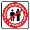 Attention: Please Maintain Social Distancing with Icon Square - Floor Sign Attention: Please Maintain Social Distancing with Icon Square - Floor Sign