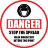 Danger: Stop The Spread Mask Mandatory with Icon v2 Circular - Floor Sign Danger: Stop The Spread Mask Mandatory with Icon v2 Circular - Floor Sign