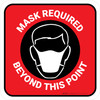 Mask Required Beyond This Point with Icon Red Square - Floor Sign Mask Required Beyond This Point with Icon Red Square - Floor Sign