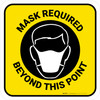 Mask Required Beyond This Point with Icon Yellow Square - Floor Sign Mask Required Beyond This Point with Icon Yellow Square - Floor Sign