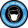 Stop The Spread - Mask Mandatory with Icon Blue Circular - Floor Sign