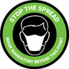 Stop The Spread - Mask Mandatory with Icon Green Circular - Floor Sign