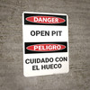 Danger: Bilingual Spanish Open Pit - Wall Sign Danger: Bilingual Spanish Open Pit - Wall Sign