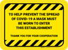 Help Prevent Spread of COVID-19 Mask Must Be Worn Hazard Stripes Rectangle - Floor Sign