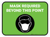 Mask Required Beyond This Point with Icon Green Rectangle - Floor Sign