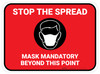 Stop The Spread - Mask Mandatory with Icon Red Rectangle - Floor Sign Stop The Spread - Mask Mandatory with Icon Red Rectangle - Floor Sign