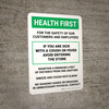 Health First: For The Safety Of Our Customers And Employees Portrait - Wall Sign