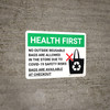Health First: No Outside Reusable Bags Are Allowed with Icon Landscape - Wall Sign