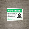 Health First: One Person Per Household At A Time with Icon Landscape - Wall Sign