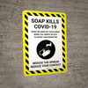 Soap Kills Covid-19 with Icon Portrait - Wall Sign