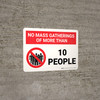 No Mass Gatherings of More Than 10 People with Icon Landscape - Wall Sign