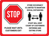 Stop Please Wait Until Customers Exit with Icons Landscape - Wall Sign