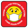 Thank You For Visiting Our Store with Face Mask Emoji Red Square - Floor Sign Thank You For Visiting Our Store with Face Mask Emoji Red Square - Floor Sign
