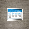 Clean Hands Are Everyones Responsibility with Icons Blue Landscape - Wall Sign