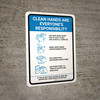 Clean Hands Are Everyones Responsibility with Icons Blue Portrait - Wall Sign Clean Hands Are Everyones Responsibility with Icons Blue Portrait - Wall Sign