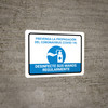 Prevent Coronavirus - Disinfect Hands Regularly Spanish with Icon Landscape - Wall Sign