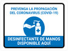 Prevent Coronavirus - Hand Sanitizer Available Spanish with Icon Landscape - Wall Sign Prevent Coronavirus - Hand Sanitizer Available Spanish with Icon Landscape - Wall Sign