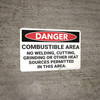 Danger: Combustible Area - Wall Sign Danger: Combustible Area - Wall Sign