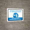 Prevent Coronavirus - Please Use Hand Sanitizer Spanish with Icon Landscape - Wall Sign