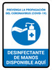Prevent Coronavirus - Please Use Hand Sanitizer Spanish with Icon Portrait - Wall Sign Prevent Coronavirus - Please Use Hand Sanitizer Spanish with Icon Portrait - Wall Sign