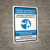 Prevent Coronavirus - Sanitize Hands Before Entering Bilingual with Icon Portrait - Wall Sign