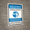 Prevent Coronavirus - Sanitize Hands When Using The Time Clock Bilingual with Icon Portrait - Wall Sign
