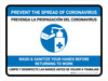 Prevent Coronavirus - Wash And Sanitize Hands Before Returning To Work Bilingual Spanish with Icon Landscape - Wall Sign