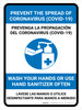 Prevent Coronavirus - Wash Your Hands Or Use Hand Sanitizer Bilingual Spanish with Icon Portrait - Wall Sign