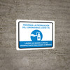 Prevent Coronavirus - Wash Your Hands Or Use Hand Sanitizer Spanish with Icon Landscape - Wall Sign