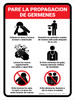 Prevent Germs From Spreading Spanish with Icons Portrait - Wall Sign