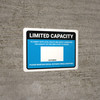 Limited Capacity: Maintain Social Distancing While Shopping Blue Landscape - Wall Sign