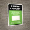 Limited Capacity: Maintain Social Distancing While Shopping Green Portrait - Wall Sign