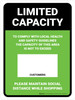 Limited Capacity: Maintain Social Distancing While Shopping Green Portrait - Wall Sign